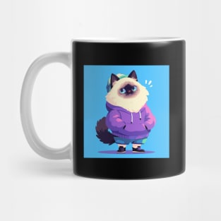 Catwalk Charmer: Ragdoll in Purple Mug